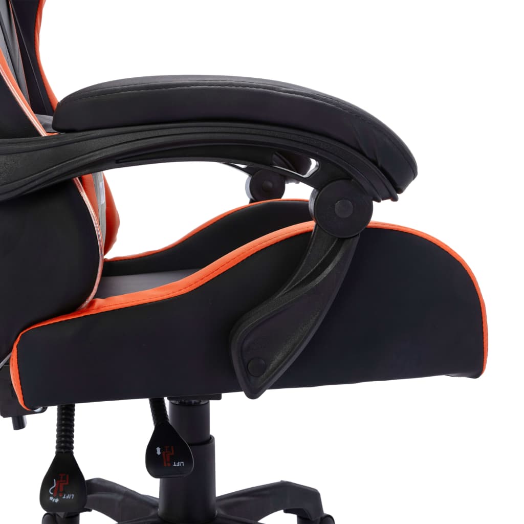 Gaming Chair with RGB LED Lights Orange and Black Artificial Leather