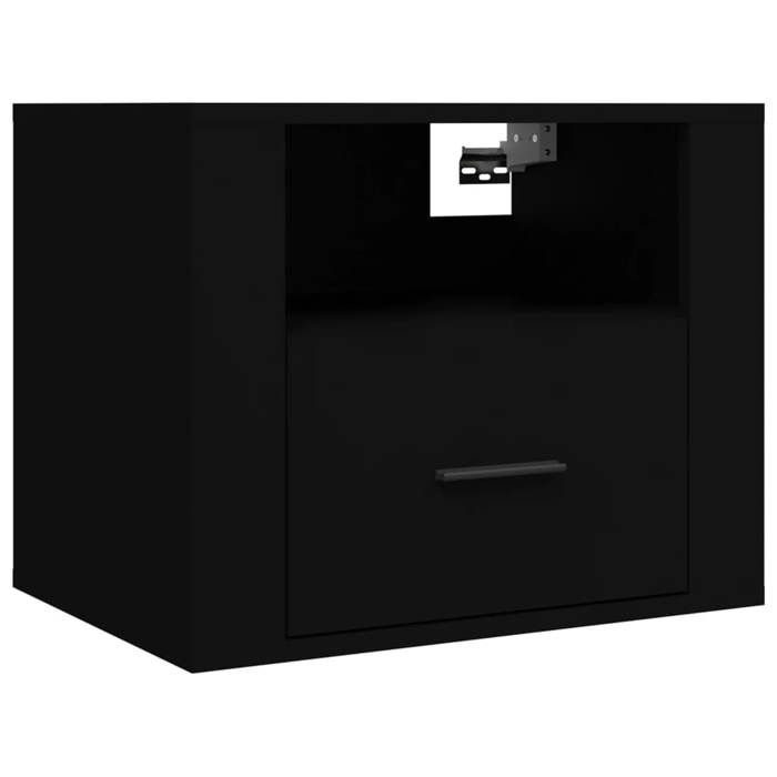 Table de chevet murale - Maison Exclusive - Noir - 50x36x40 cm - Bois d'ingénierie