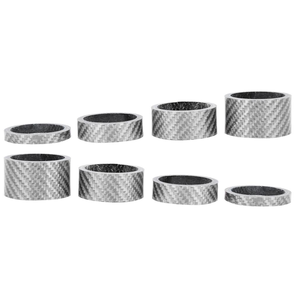 2 Set Carbon Fiber 5 10 15 20mm Bicycle Headset Front Fork Spacer Stem Bike WasherSilver