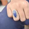 Lapis Lazuli 925 Sterling Silver  Ring, Marquise  Gemstone Handamde Mens Ring Jewelry