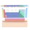 Periodic Table Desktop Decoration Colored Letters Acrylic Periodic Table of Chemistry Elements Display with Wood Stand and Light