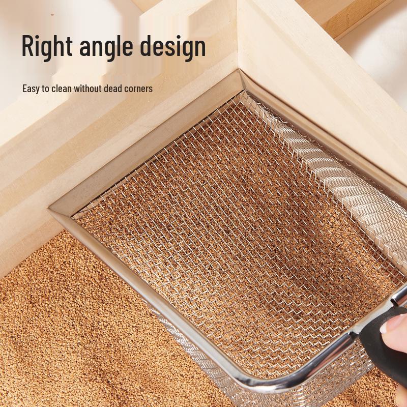 Stainless Steel Cat Litter Scoop with Small Holes - Ideal for Bentonite and Walnut Sand