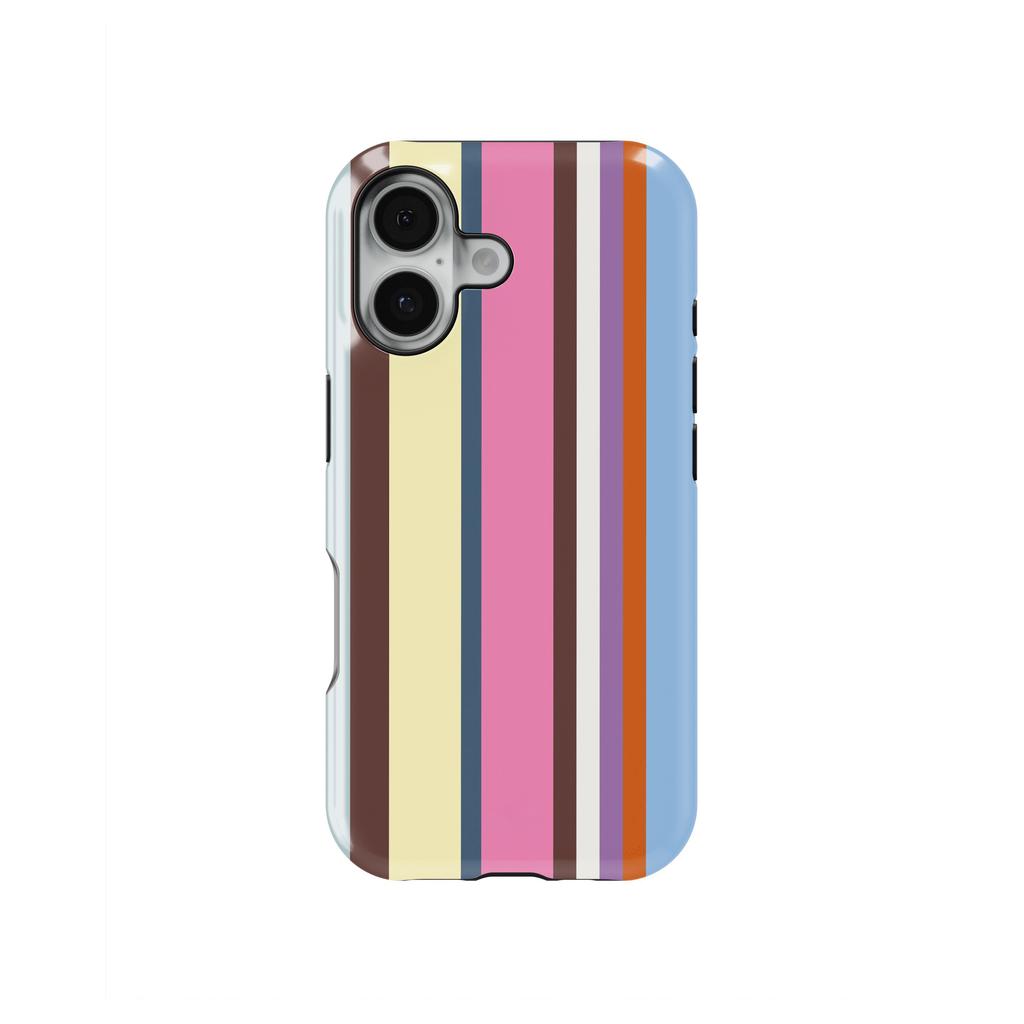 Роскошный чехол Clmj More Amor Colors Stripes для iPhone 17 16 15 14 13 12 11 X XS XR XSMAX 7 8 Air Pro Max Plus Двухслойный