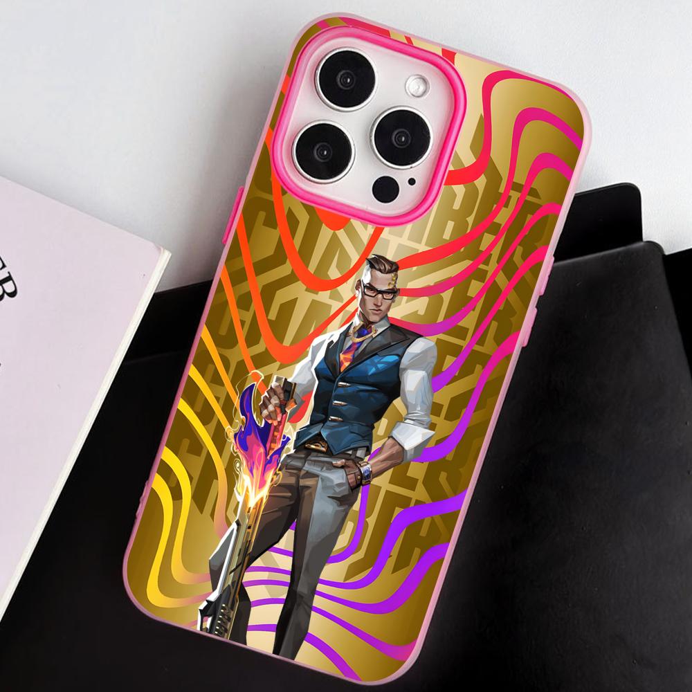 Valo Chamber Phone Case for iPhone 17 16 15 14 13 12 11 Air Pro Max Plus Jelly Double layer Rose Red Cover