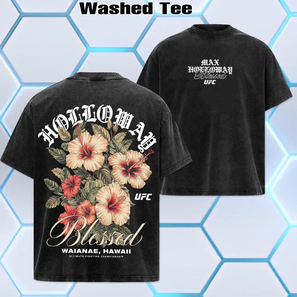 UFC 2026 - Vintage UFC Max Hollow@y - Blessed Washed Cotton Pattern T-Shirt - Unisex -