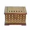 Wooden Art Gulmarg Rectangular Jewellery Box with Fine Brass Finish (Brown, Large)