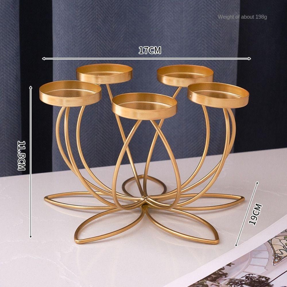 Iron Candlelight Dinner Props Holder Table Decoration Romantic Candlestick Holder  Bedroom