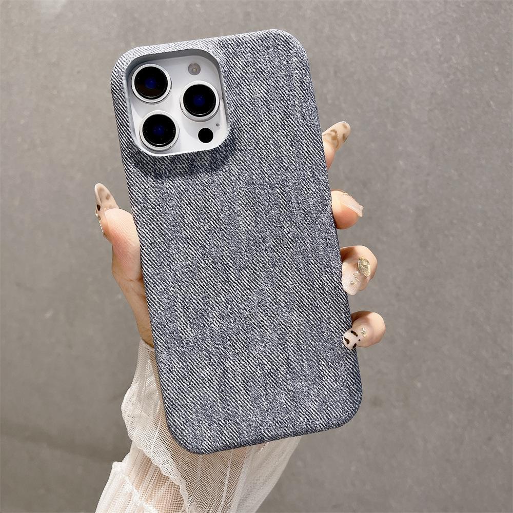 Applicable To IPhone16proMax Half Pack Denim Phone Case New Apple 15 Premium Sense Anti Fall Protection Case