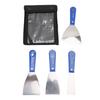 4Pcs Putty Scraper Set with Storage Bag Metal Carbon Steel Plastic Handle Drywall Repair Spreading Painters Tool