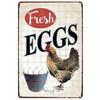 Mfoever Farm Fresh Eggs Metal Tinplate Sign Poster Chicken Egg Shabby Chic Tin Signs Metal Plate xcm