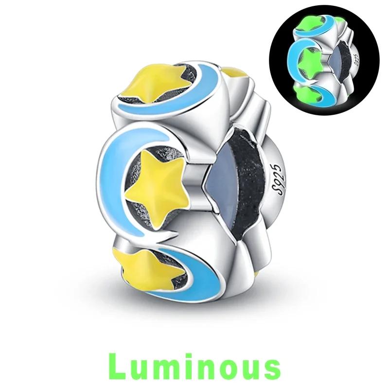 Copper Charm Chameleon Glowworm Light Bulb Firefly Star Moon Pendant Fit Original Bracelet Diy For Jewelry Making