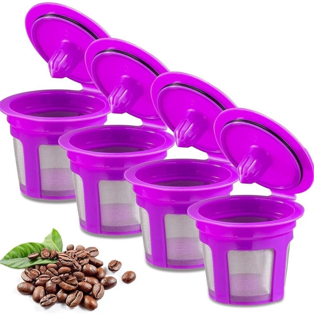 4pcs Universal Fit Coffee Filter Reusable Espresso Strainer Basket K-Cup Coffee Maker Accessories