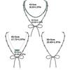 Elegant Bowknot Charm Necklace Adjustable Chain Length Neckchain Turquoise Beaded Choker Accessory for Daily Wear
