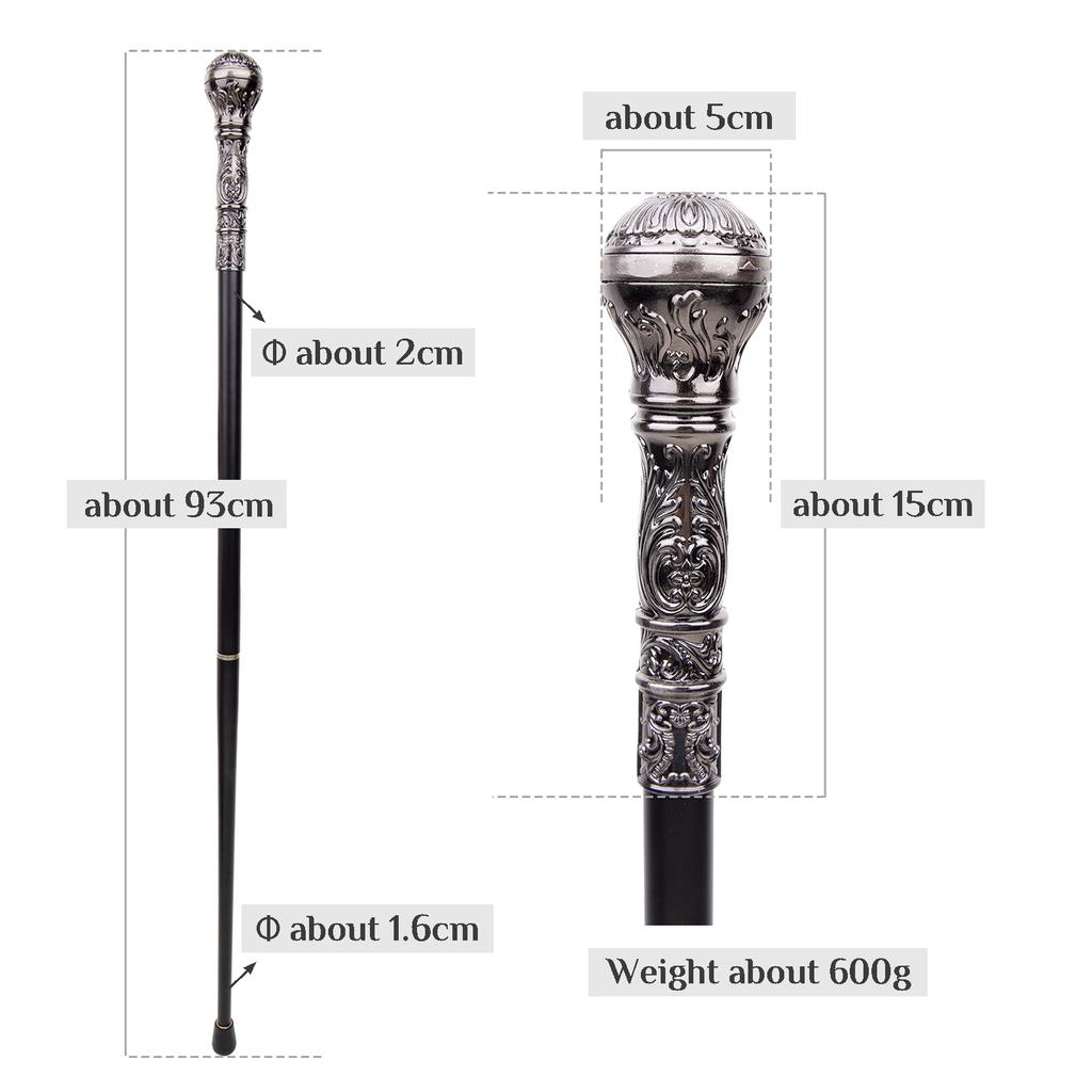 Серебряная роскошная круглая ручка, модная трость для вечеринки, декоративная трость, элегантная ручка-трость, трость 93 см