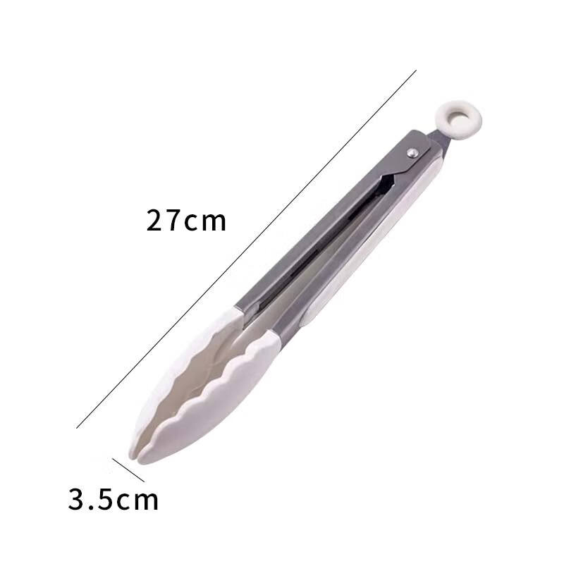 Baijie Stainless Steel Silicone Food Tongs, Steak Tongs, Barbecue Tongs, Kitchen Steak Tongs, Grilled Meat Tongs