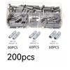 200 Pairs of Wiring Connectors Without Insulation Retainer Cable Terminal Copper Bare Tin Crimp Terminal