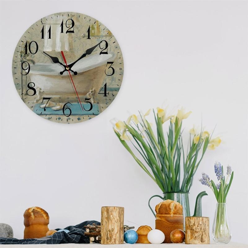 Silents None-Ticking Clocks Decorative Clock Battery Operated Wall Clock for Living Room Kitchen Home Office Decors