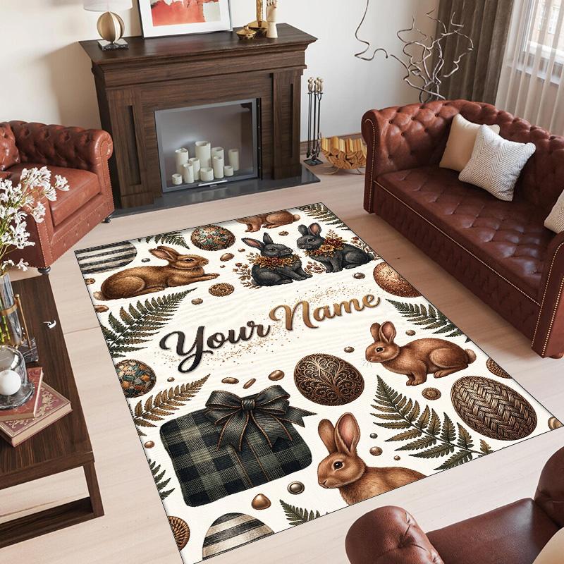 Other Similar Designs Theme Crystal Velvet Rug Personalized Custom Name Text Soft Floor Mat Home Decor