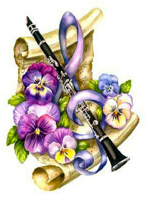 Полная площадь Алмазная мозаика Пейзаж Фортепиано Изображение Стразы 5D Алмазная картина Цветочная гитара Украшение дома