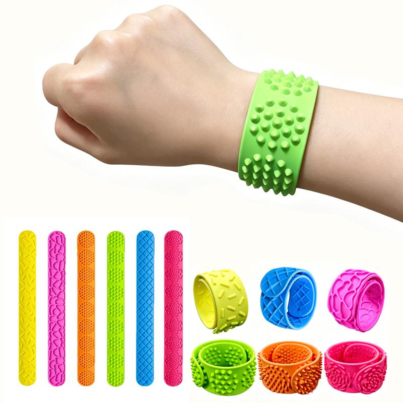 1/6Pcs Fidget Toys Slap Bracelets Textured Silicone Sensory Toys For Kids Calming Sensory Toy For Fidgets Wristband