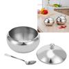 304 Stainless Steel Sugar Bowl with Lid and Spoon Spice Jar Storage Jar  Restaurant