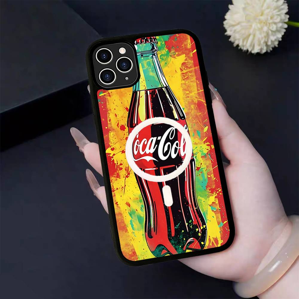 Hot C-Coca Drinks C-Cola For Magsafe Magnetic Phone Case Wireless PC+TPU For IPhone 11 12 13 14 15 16 17 Pro Max Plus