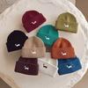 Children's Woolen Hats Korean Embroidered Dogs Cute Fashionable Casual and Warm Pullover Sweaters Knitted Hats for Boys and Girls