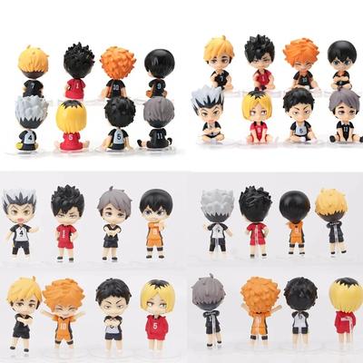 8 шт./лот Haikyuu Q Вер. Волейбол Хината Сёё Сугавара Коуси Ойкава Тоору Фигурки Модели Сидячие Подставки Украшения Игрушка Подарки