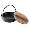Ikenaga Iron Works Irori Nabe (Irori Pot) Iron Pot, 16cm, with Wooden Lid, for 1 Person, Small