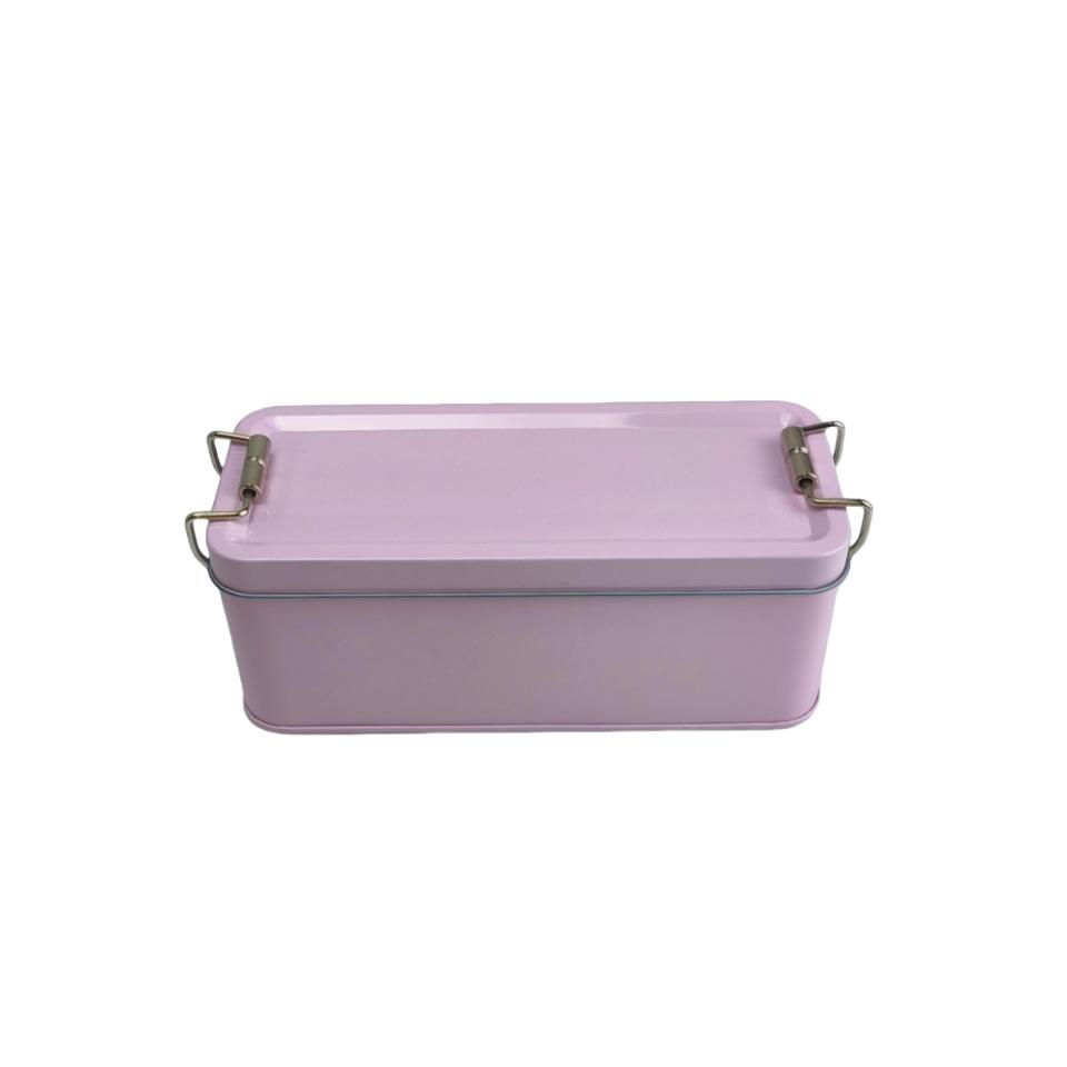 New Metal Rectangular Iron Box with Lid Storage Box Cake Packaging Box Durable Old-fashioned Buckle Iron Box