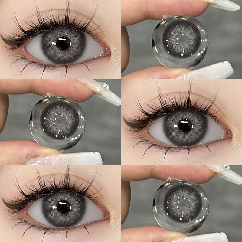 Eyeshare 1pair Gray Color Contact Lenses for Eyes Natural Soft Lens 14.5mm Big Eyes Contacts Annual Use