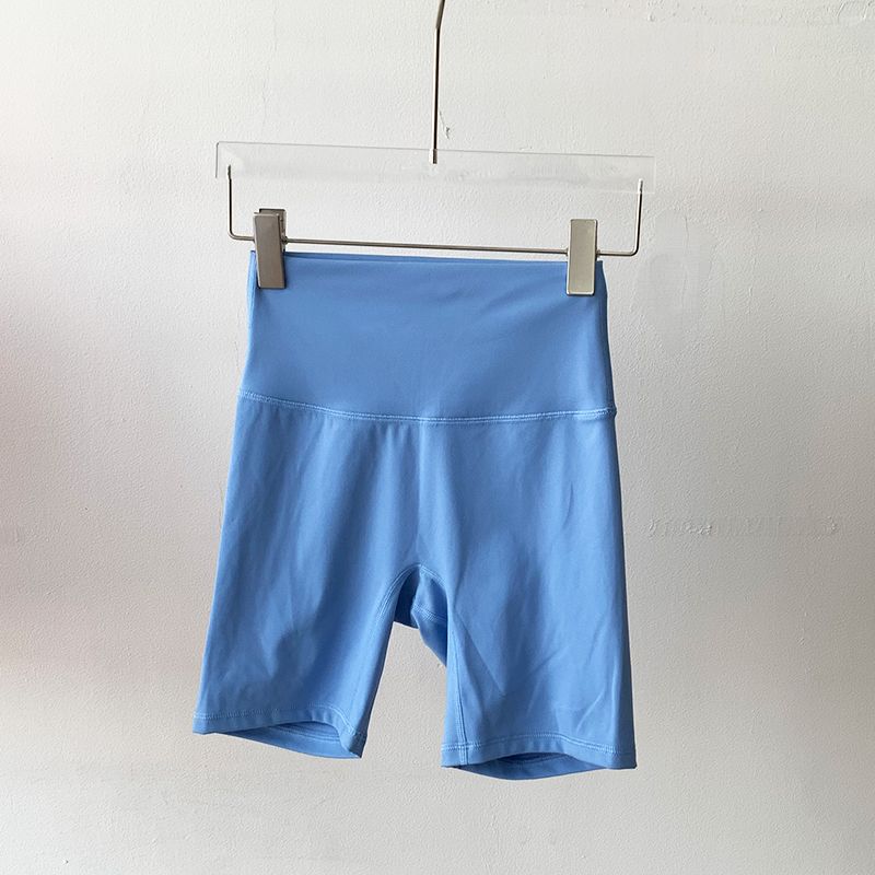 Lu Same Yoga Shorts Women's 2025 Best Selling Nude Feel No Embarrassment Line Slim Fit Sports Shorts Outdoor Fitness Pants