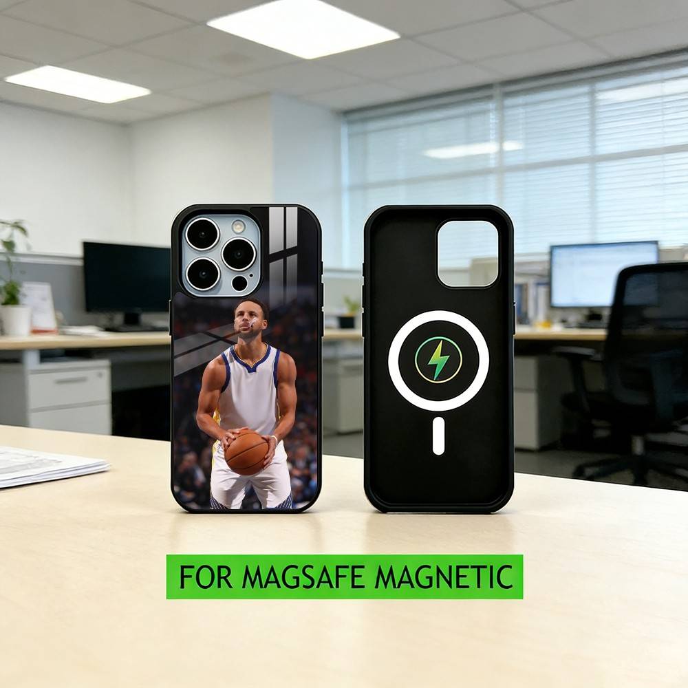 Чехол для телефона Stephen-n C-Curry-y для iPhone17,16,15,14,13,12,11 Plus,Pro Магнитный с Magsafe Беспроводной зарядкой