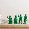 4 Pcs Green Military Man Statue Miniature Soldier Figurines Collectible Soldier Ornament