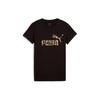 Puma Letter Print Retro American Sport Casual Round Neck Short Sleeve T-Shirt SS24 Women Tops Black 630856-01