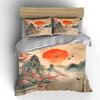 Red sun, birds, mountains. Bedding sets Duvet cover sets Duvet covers Pillowcases(1 * Duvet Cover 2 * Pillowcases without duvet insert)