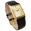 Seiko Quartz Men's Watch Sapphire Glass SWR106 Gold Dark Brown Leather Band
