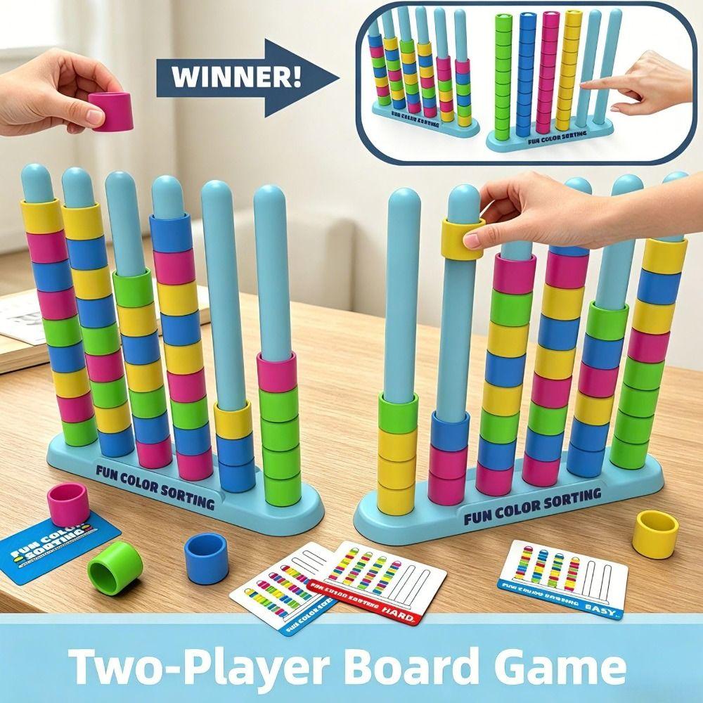 1-2 Player Color Stacking Puzzle Game Plastic Interactive Desktop Game Family Interactive Play