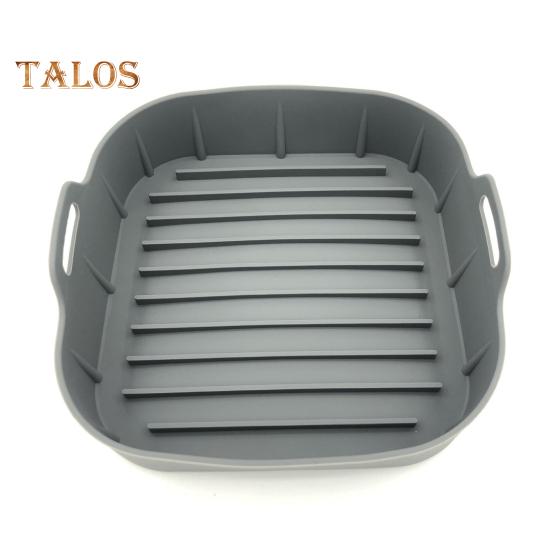 Силиконовый противень для выпечки с ручками для аэрофритюрницы, многоразовые квадратные вкладыши для аэрофритюрницы с антипригарным покрытием, корзина для аэрофритюрницы объемом 4–6 кварты, аксессуары для равномерного нагрева