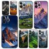 Чехол для телефона iPhone 17 16e 15 14 13 12 11 Pro Max SE 7 8 Plus Оболочка iPhone 16 Мягкий ТПУ Чехол Пейзаж с Горными Вершинами