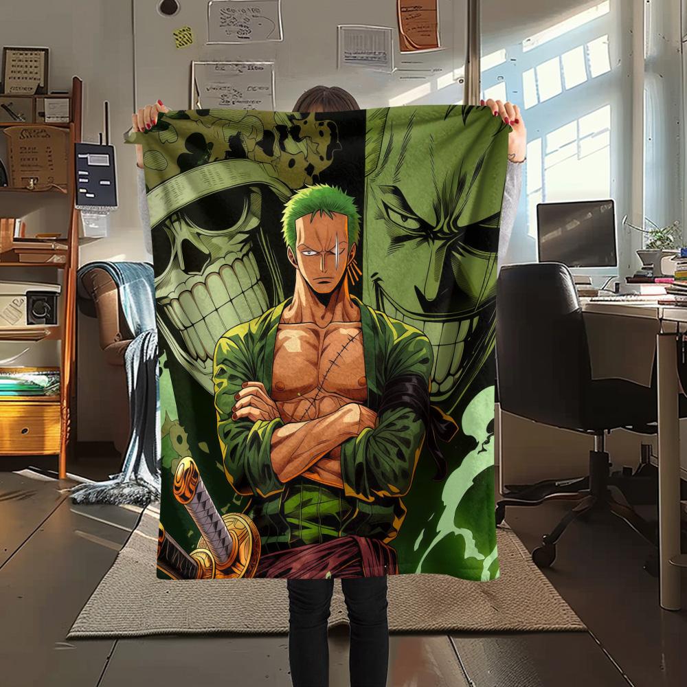 Roronoa Zoro Flannel Blanket, High quality Comfortable for All Seasons, Home Decor, Warmth and Comfort