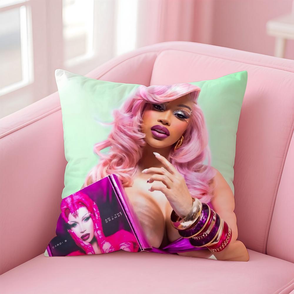 Bold Rap American Sexy Cool Singer CCardi B Cushion Cover Pillow Case Soft Skin Friendly Fabric Concealed Zipper