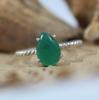 Green Onyx Gemstone Ring, Pear Ring, Handmade Designer Ring, Stackable Ring, Birthstone Ring, 925 Sterling Silver