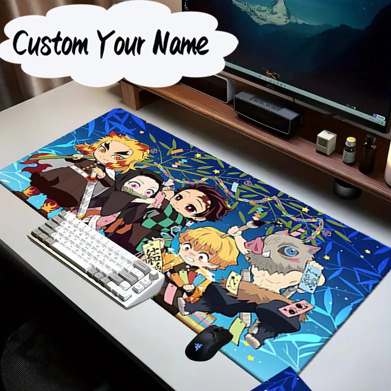 Custom Name Mouse pad Anime Slayer Characters Mouse Pad Desk Mat, Non-Slip Rubber Backer Pad For Computer Notebook Gaming Mouse Pad Birthday Gift