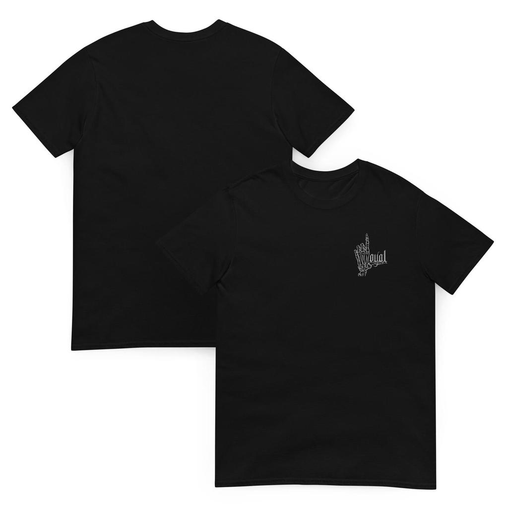 MZKJ Embroidered Rock Hand Sign T‑Shirt and kids shirt | Minimalist Small Chest Logo Black Streetwear Tee