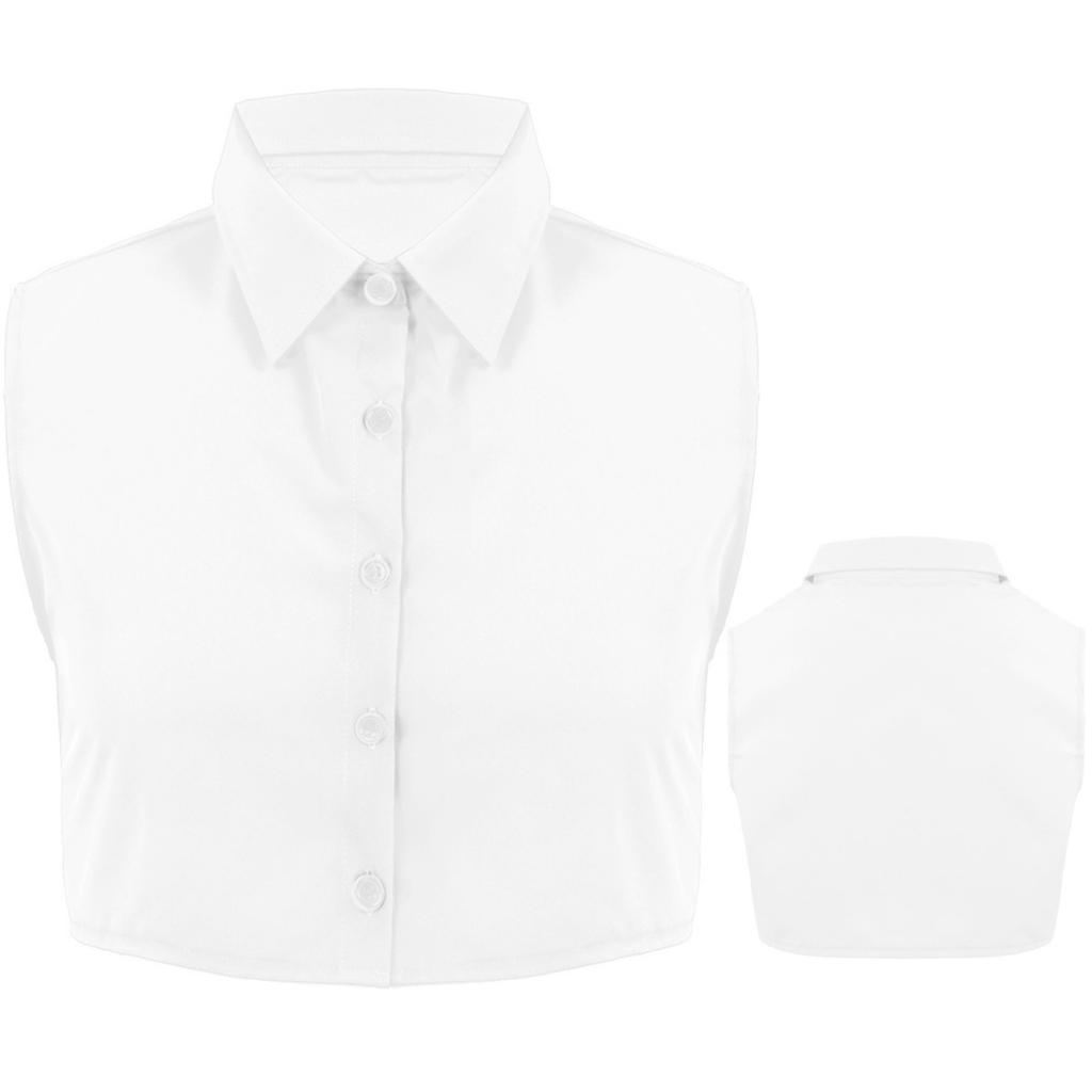 Mens Fashion Fake Collar Detachable Dickey Collar Solid Color Decorative Half Shirts False Collar