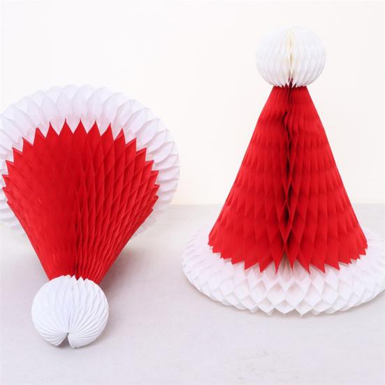 Yousheng Christmas Tree Decoration Hanging Ornament Easy Assembly Festive Hanging Decor 3D Honeycomb Paper Decoration