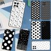 Черно-белый чехол в горошек для Samsung Galaxy M13 M23 M33 M53 M11 M21 M31 M51 M14 M54 M30s M20 M12 M32 M52