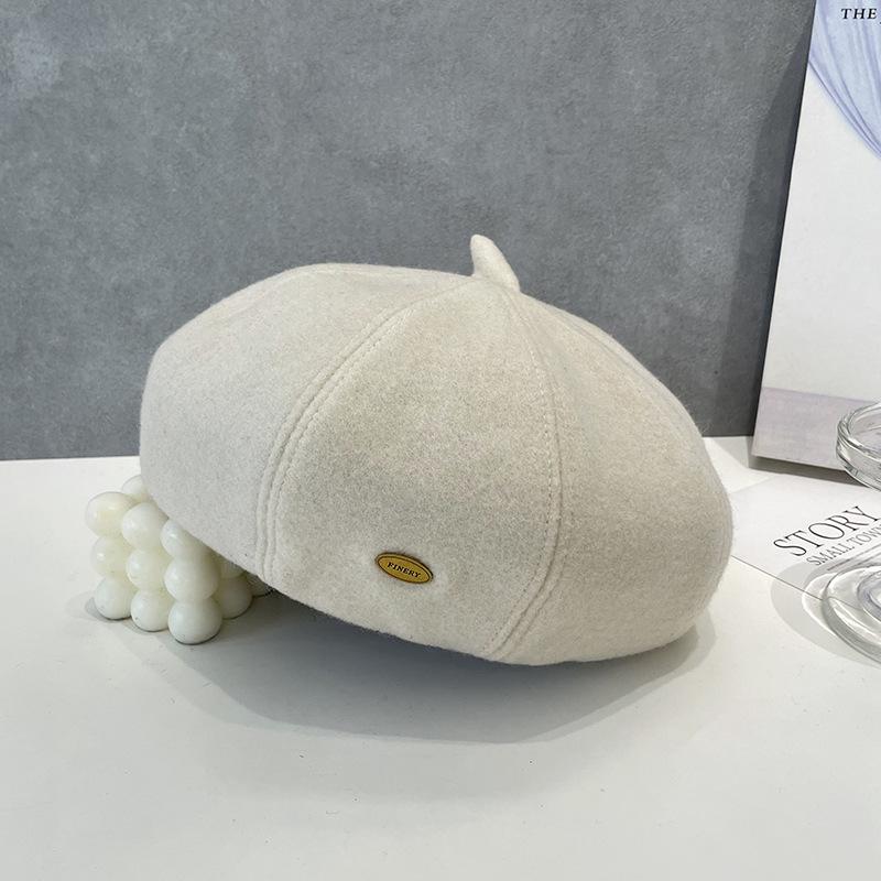 Winter Sweet and Elegant Small Round Beret Hat for Women Fashionable Gentle  Warm Casual  Versatile  Temperamental Octagonal Hat