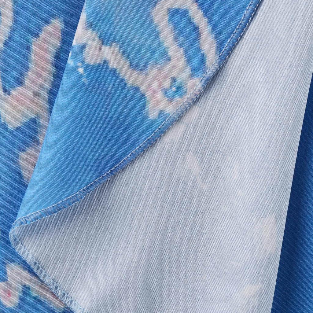 Женское повседневное большое длинное платье с v-образным вырезом и молнией с короткими рукавами и вставками с принтом